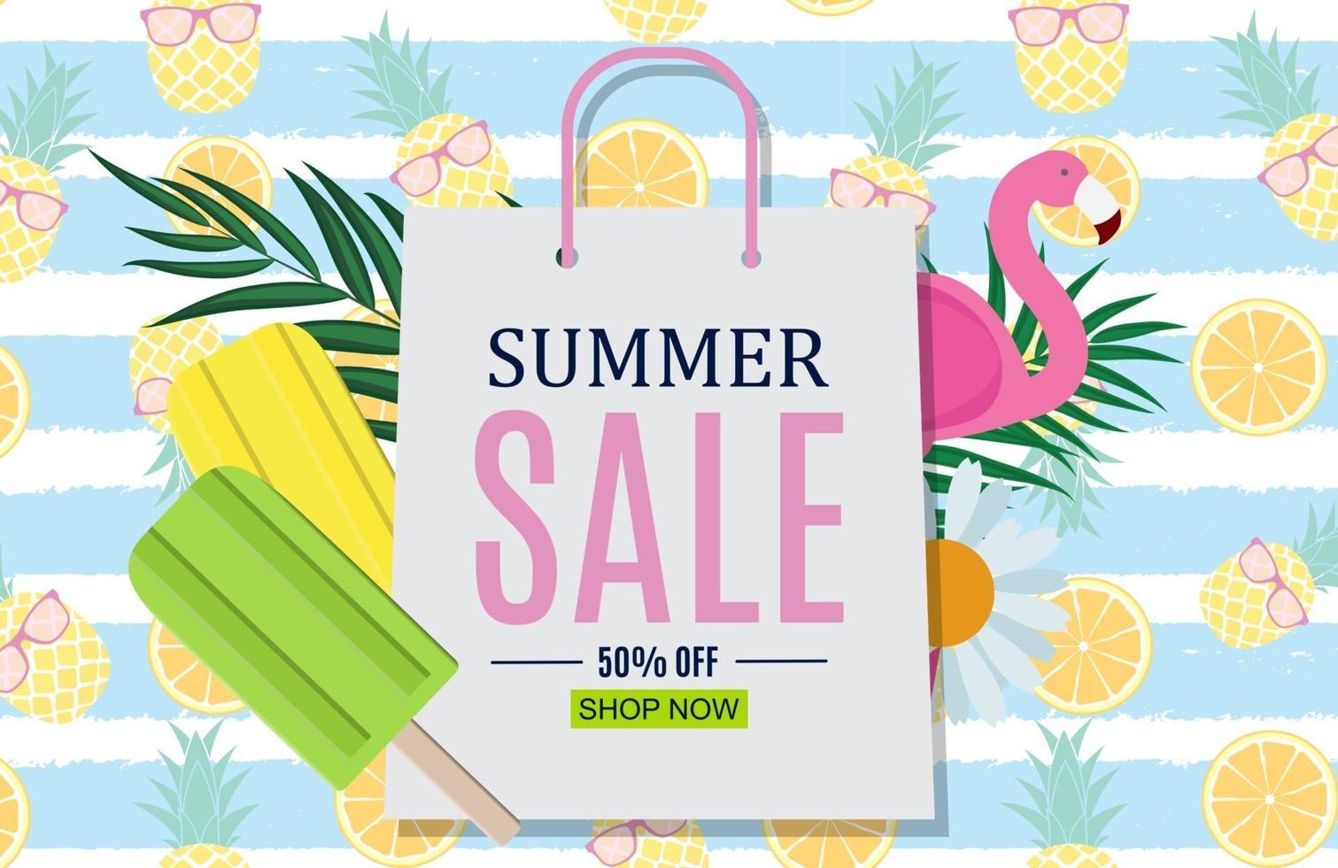 Abstract Summer Sale Background. Vector Illustration