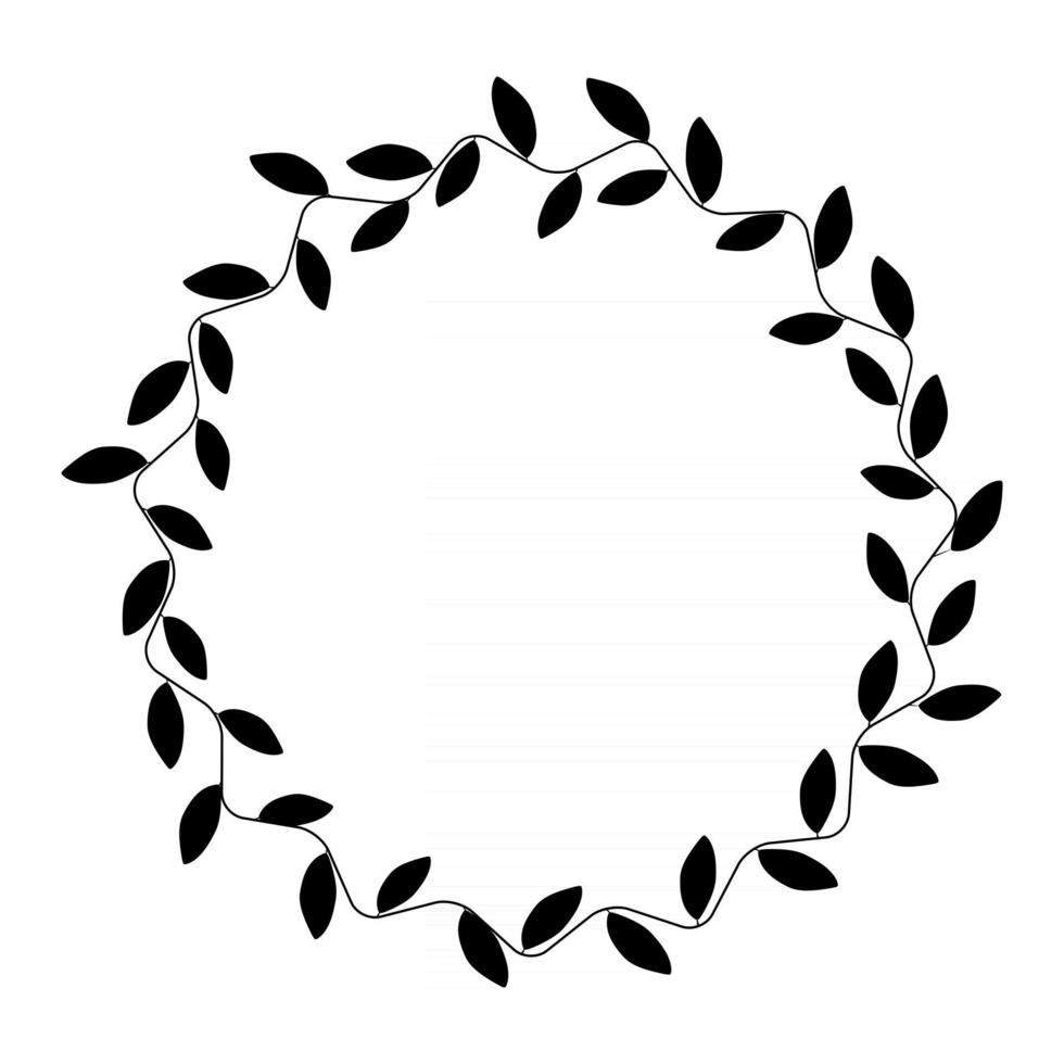 silueta de corona de laurel aislado sobre fondo blanco. ilustración vectorial vector