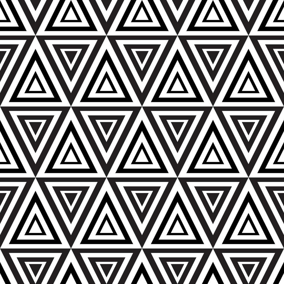 Black and White Hypnotic Background Seamless Pattern. Vector Illustration