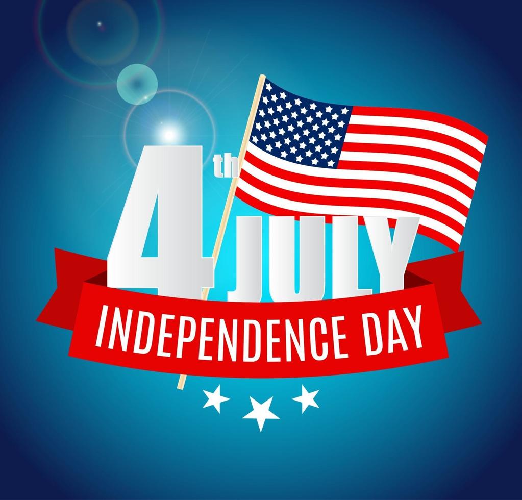 July, 4 Independence Day in USA Background. Can Be Used as Banner or Poster. Vector Illustration