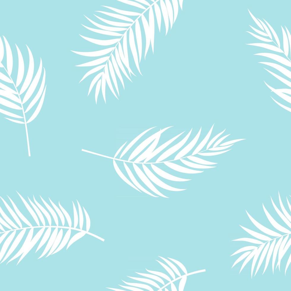 Beautifil Palm Tree Leaf  Silhouette Seamless Pattern Background Vector Illustration