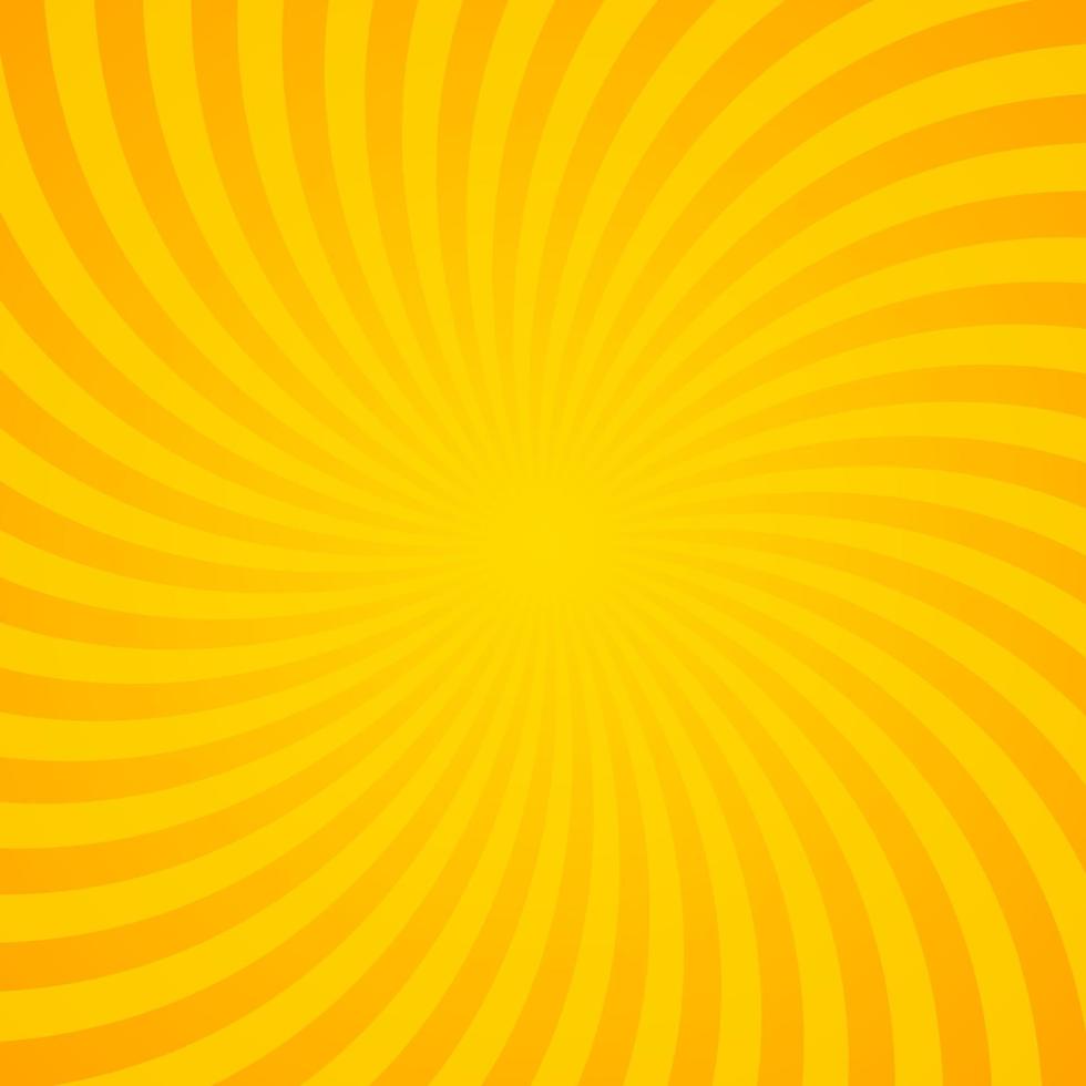 Orange Sunburst background with radial lines. Vector illustration