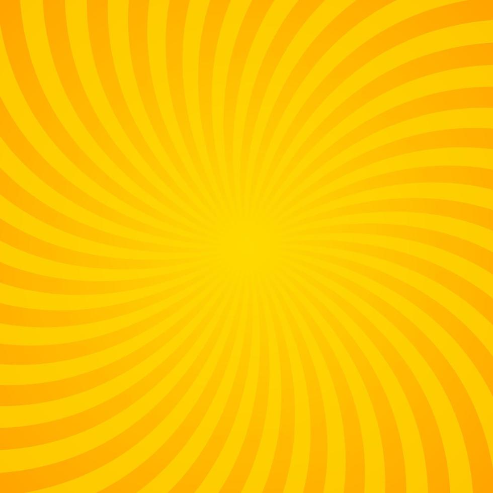 Orange Sunburst background with radial lines. Vector illustration