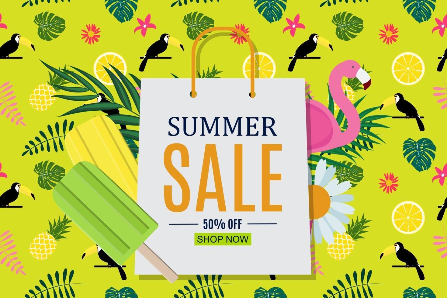 Abstract Summer Sale Background. Vector Illustration