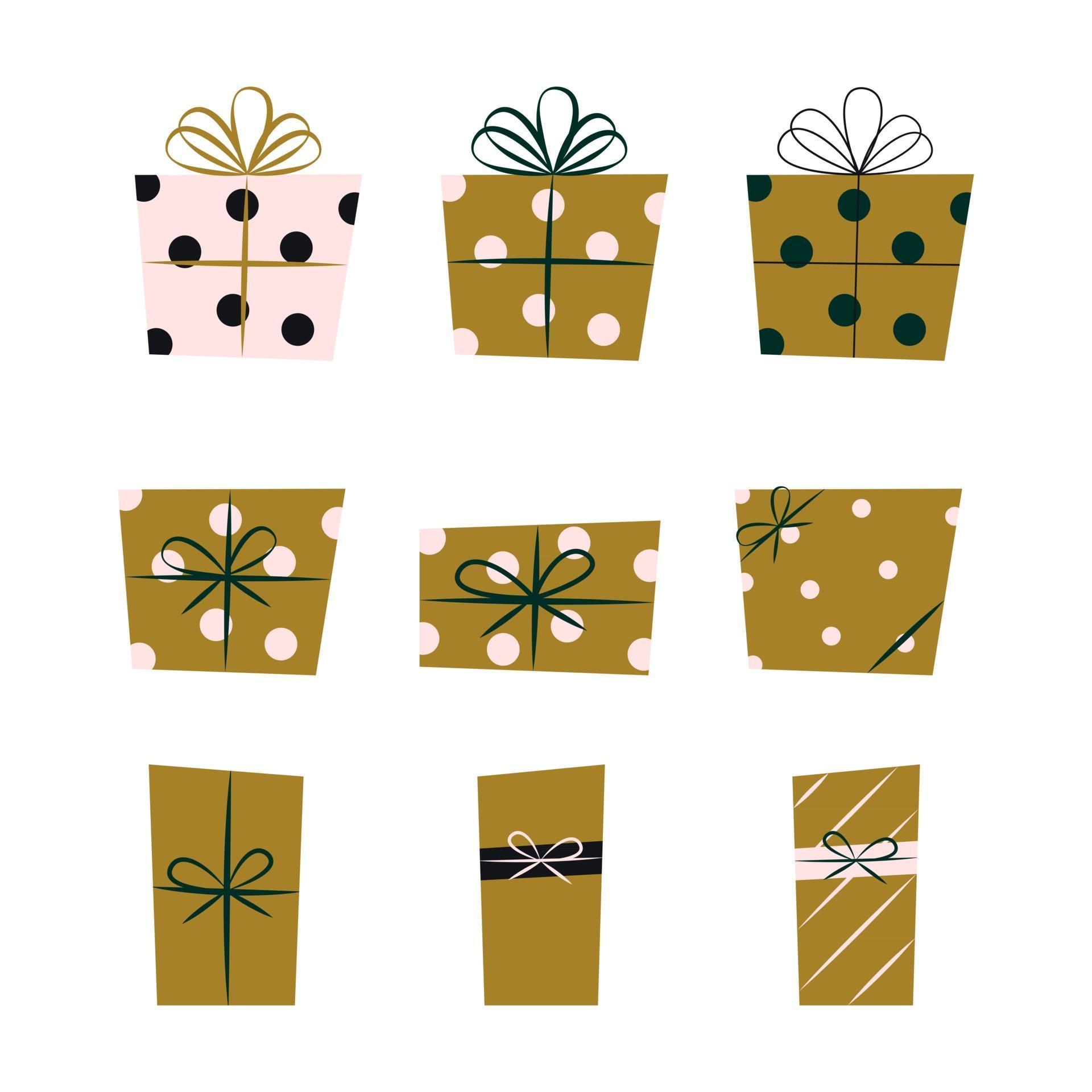 Set of Christmas Presents Flat Vector Illustrations 2763542 Vector Art