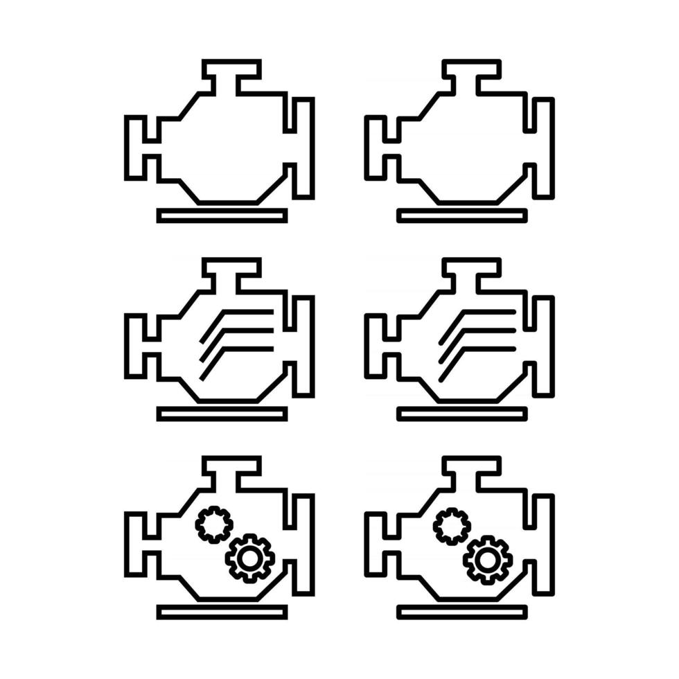 conjunto de iconos de motor vector