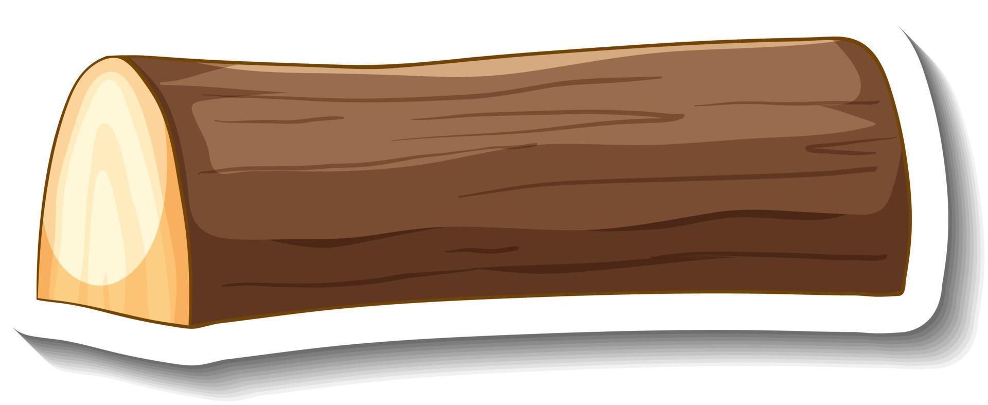 A sticker template of a wooden log isolated vector