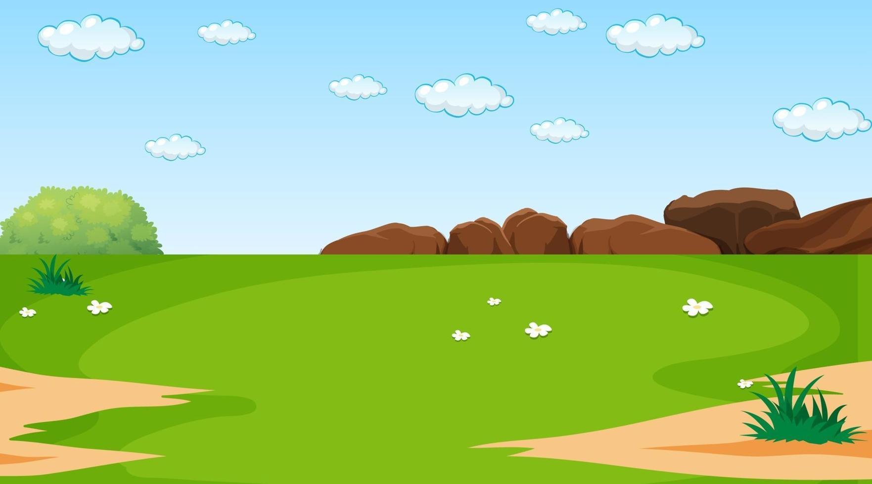 Blank nature park landscape scene at daytime vector