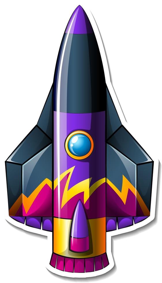 A sticker template with Rocket Space Cartoon isolated vector