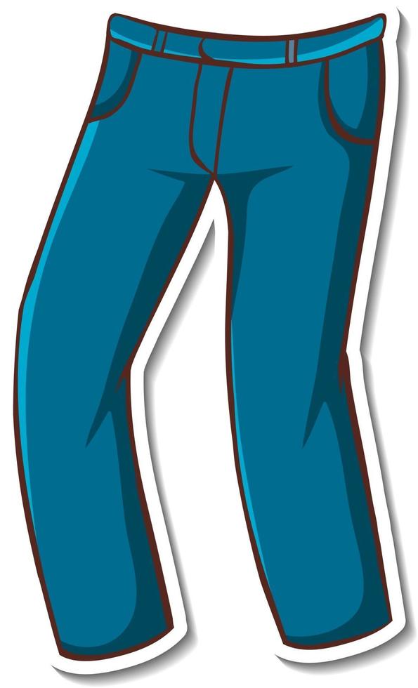 Diseño de etiqueta con pantalones vaqueros de mezclilla aislados vector