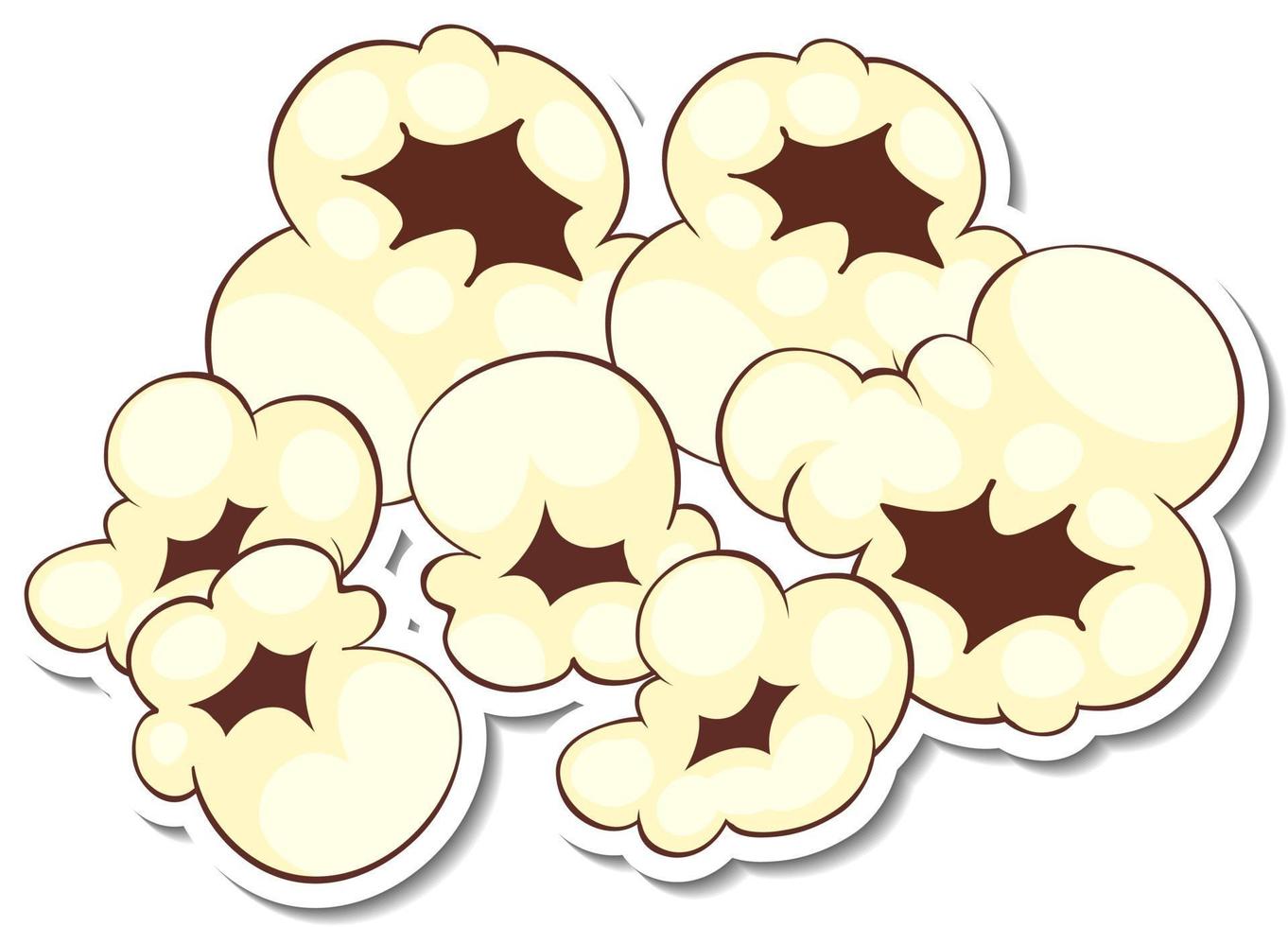 A sticker template with popcorn isolated vector