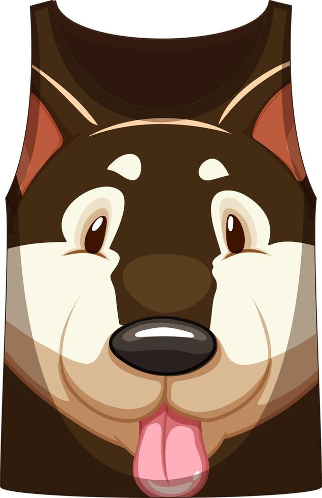 Tank top with face of shiba dog pattern vector