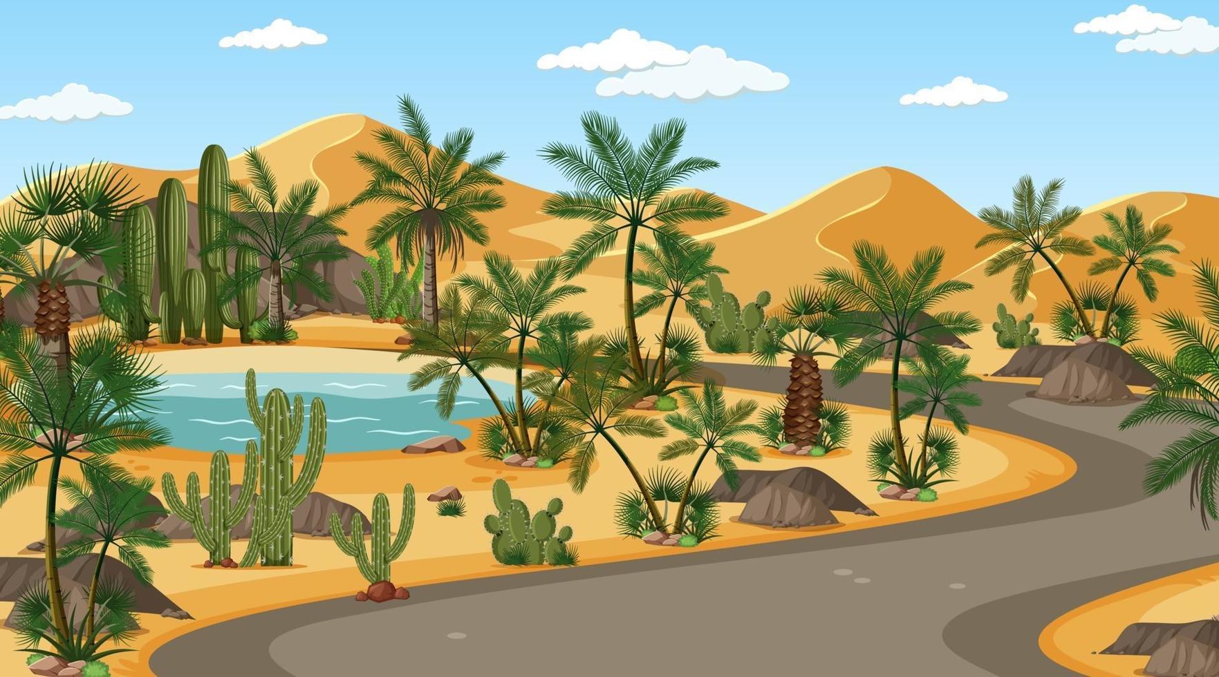 Desert road background vector