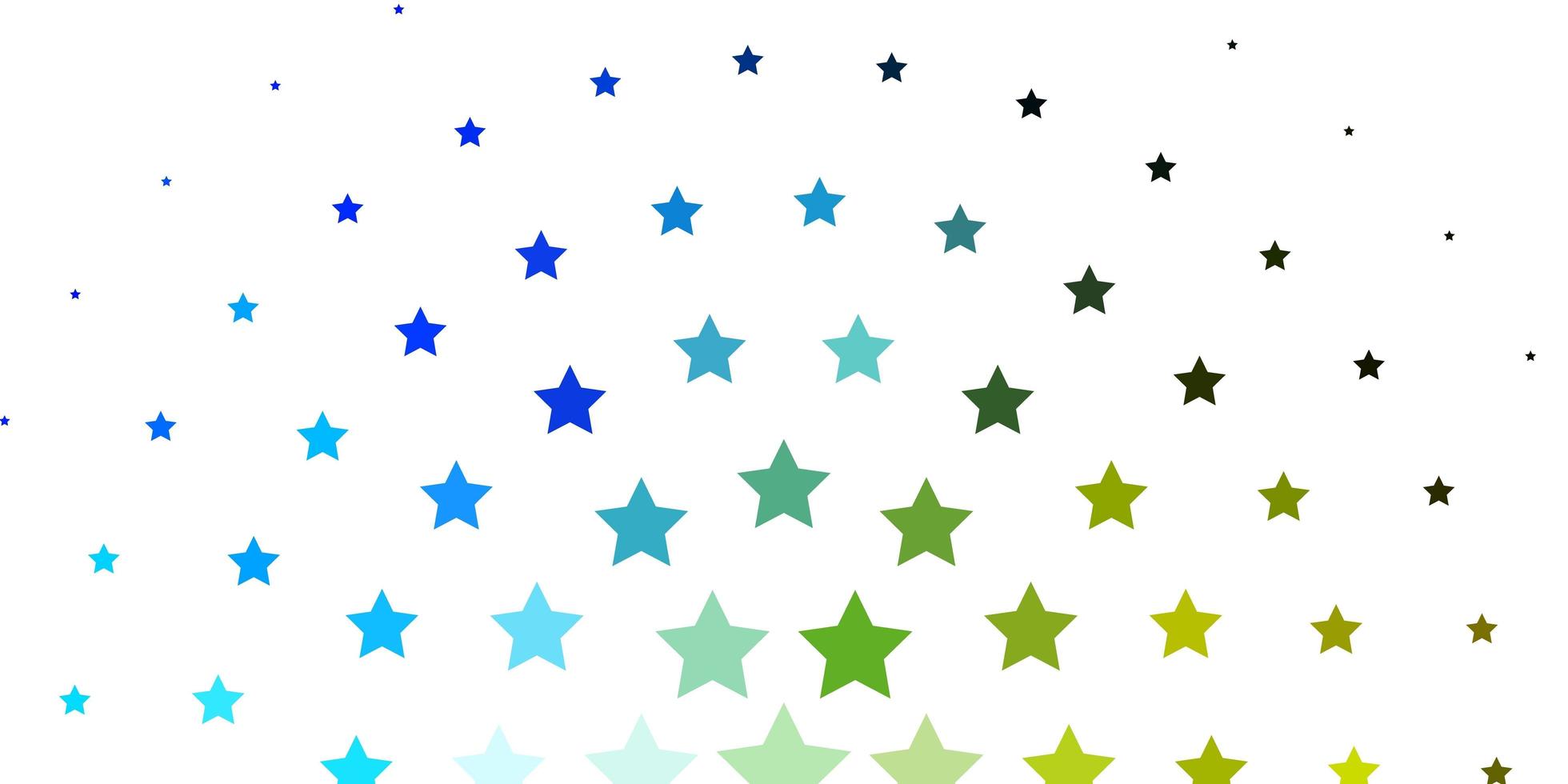 Light Blue, Green vector template with neon stars. Modern geometric abstract illustration with stars. Pattern for wrapping gifts.