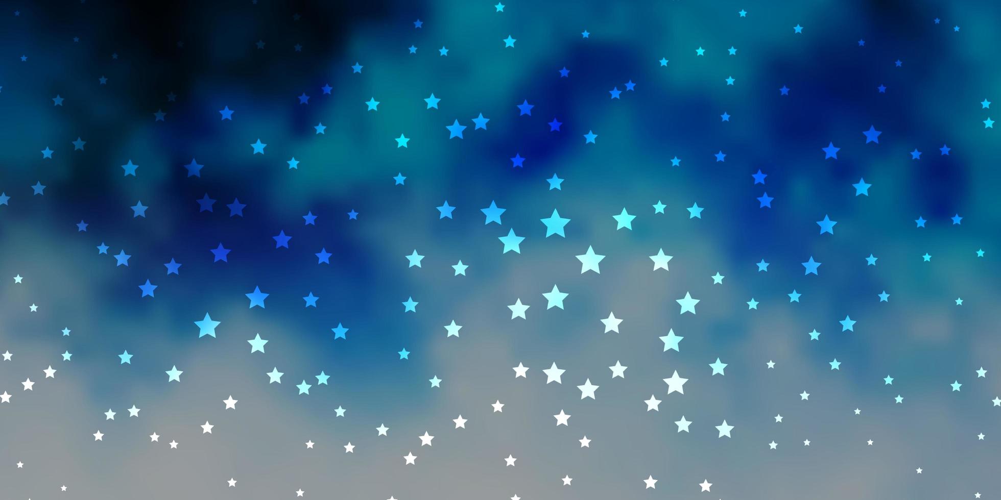 Dark BLUE vector background with small and big stars. Blur decorative design in simple style with stars. Pattern for wrapping gifts.