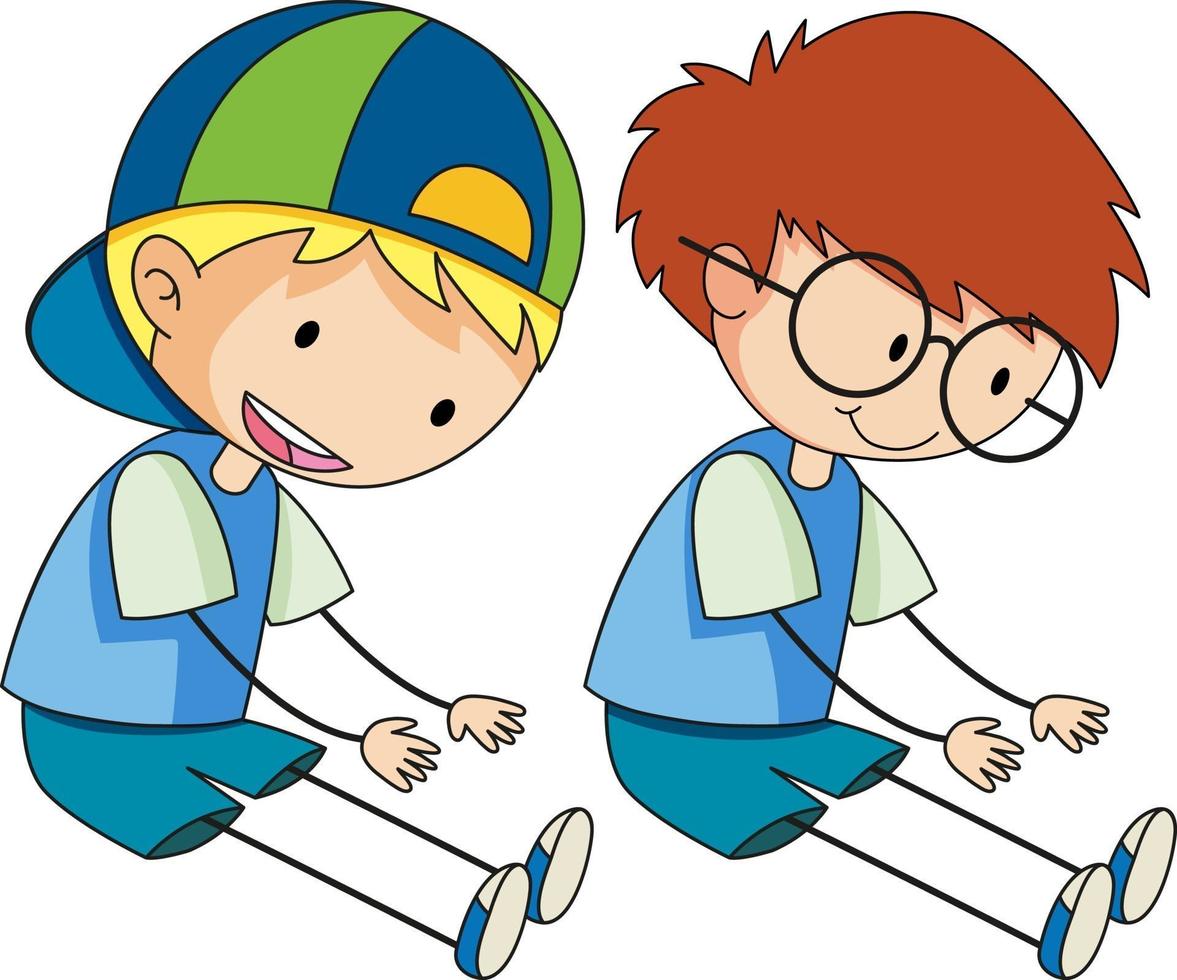 Doodle of kids cartoon character isolated vector