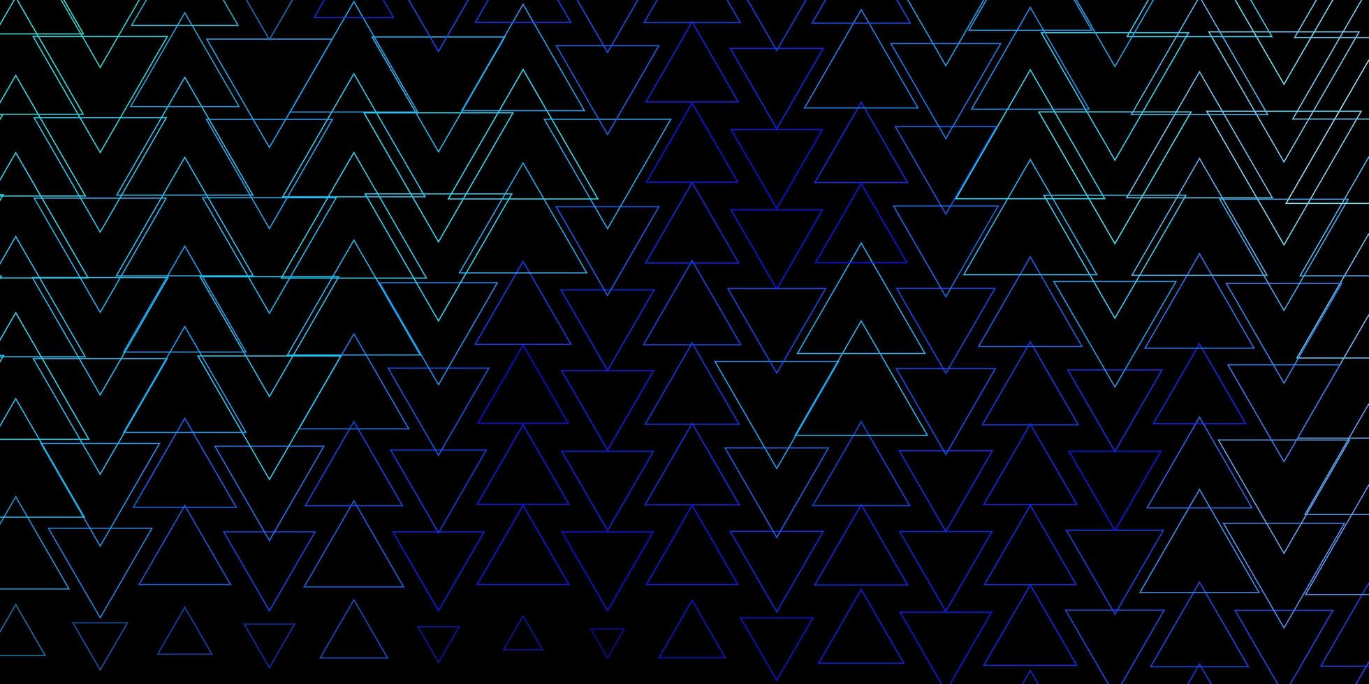 Dark Blue, Green vector backdrop with lines, triangles. Gradient triangles in abstract style on simple form. Pattern for commercials.