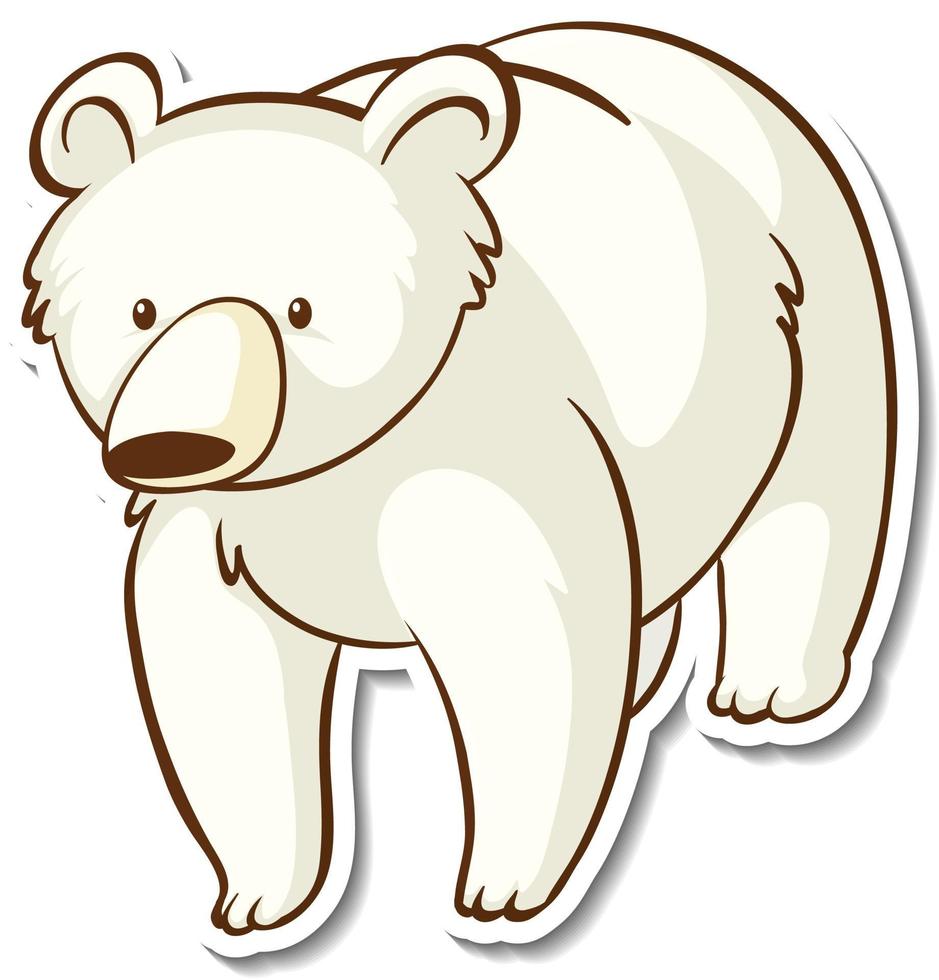 Diseño de etiqueta con oso polar aislado vector