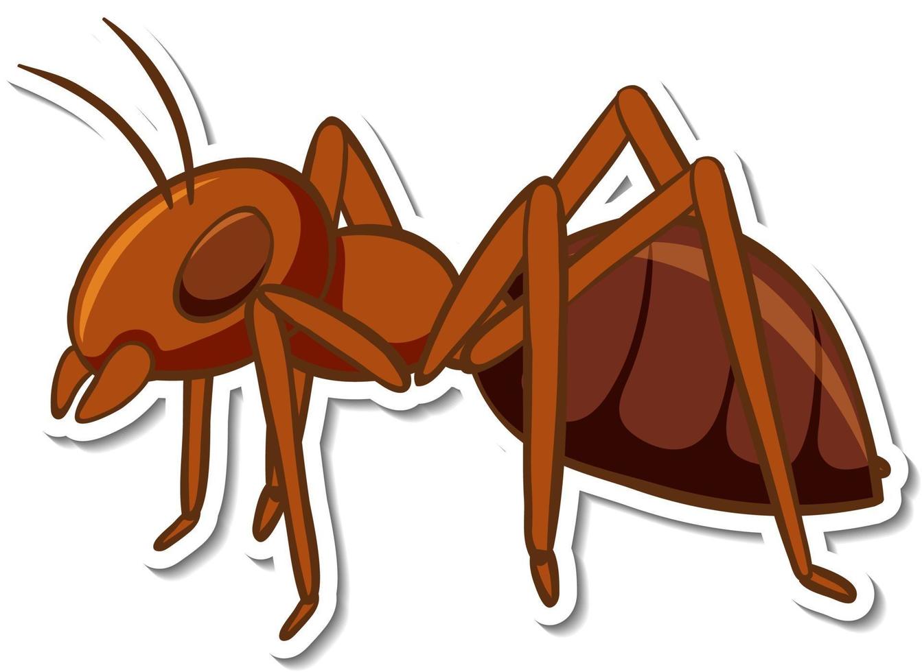 A sticker template with red ant isolated vector