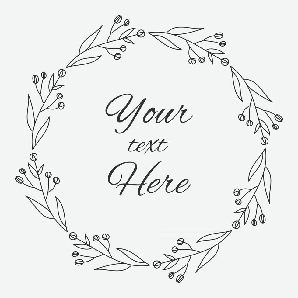 Hand Drawn Floral Wreath Frame vector