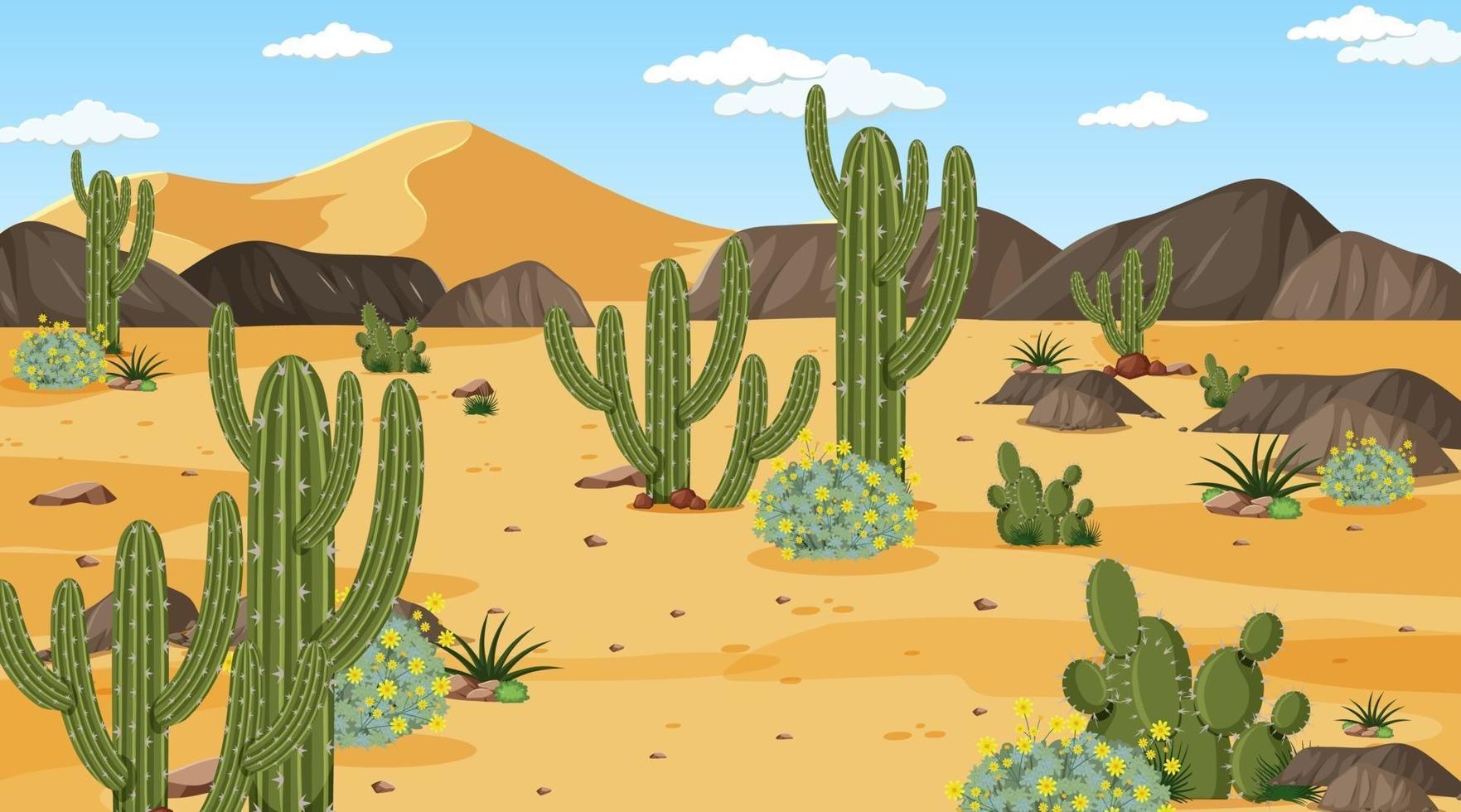 Desert forest landscape at daytime scene vector