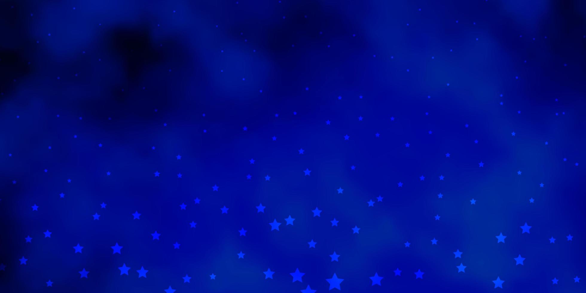 Dark BLUE vector layout with bright stars. Shining colorful illustration with small and big stars. Theme for cell phones.