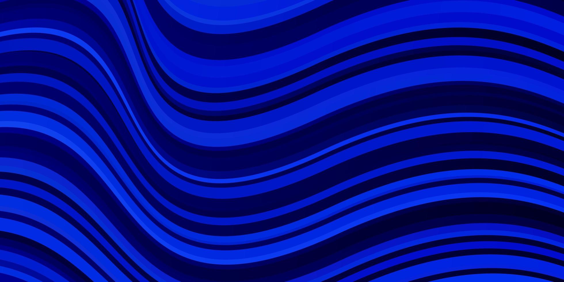 Fondo de vector azul oscuro con curvas. Ilustración abstracta con arcos degradados. patrón para sitios web, páginas de destino.