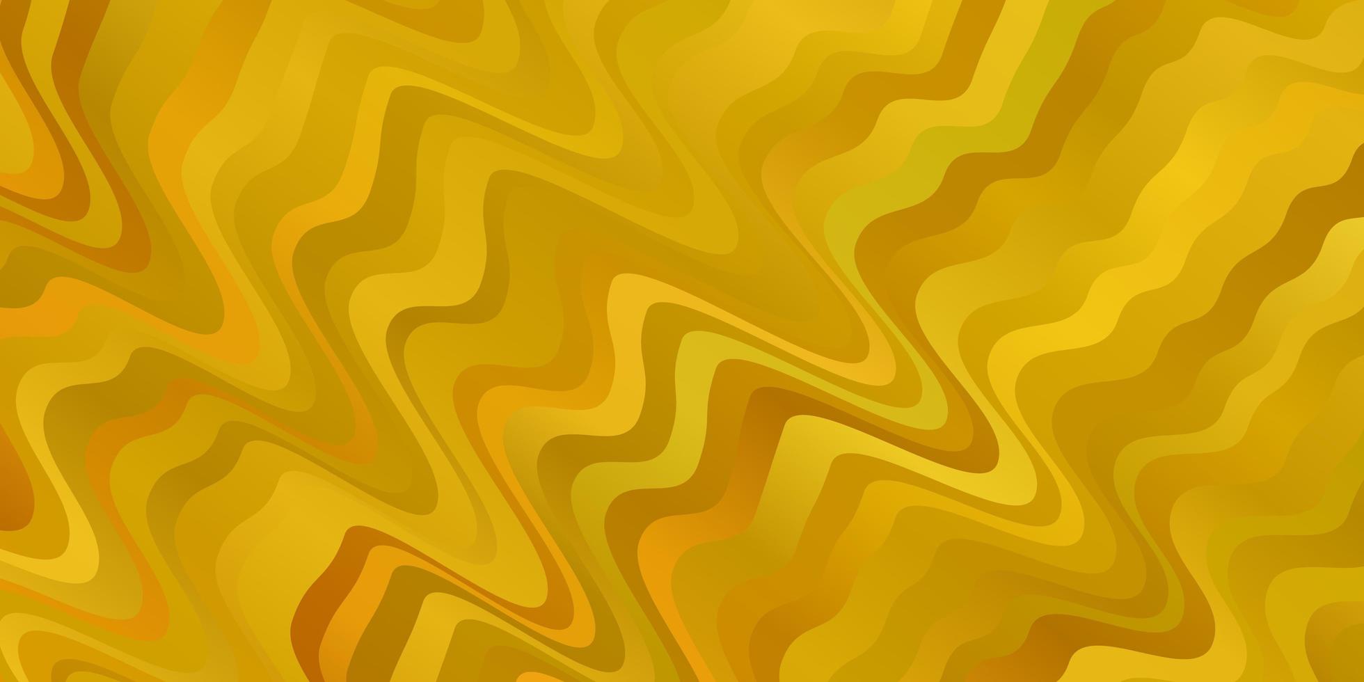 Dark Yellow vector template with curved lines. Brand new colorful illustration with bent lines. Template for cellphones.