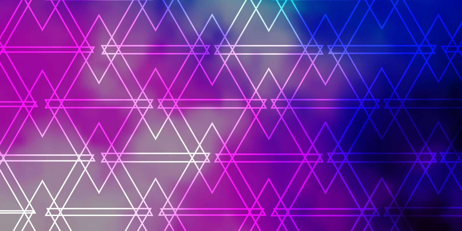 Light Pink, Blue vector pattern with lines, triangles. Abstract gradient design with colorful triangles. Best design for posters, banners.