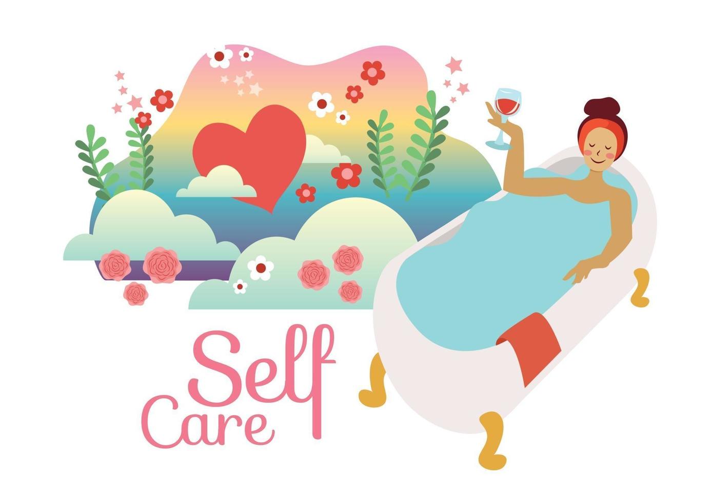 self care concept take care yourself vector