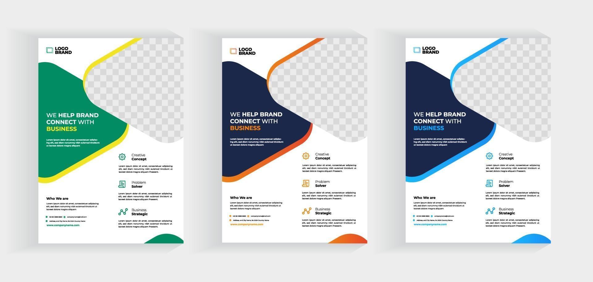 Corporate Business flyer template vector design, Flyer Template Geometric shape used for business poster layout, IT Company flyer, corporate banners, and leaflets. Graphic design layout with triangle