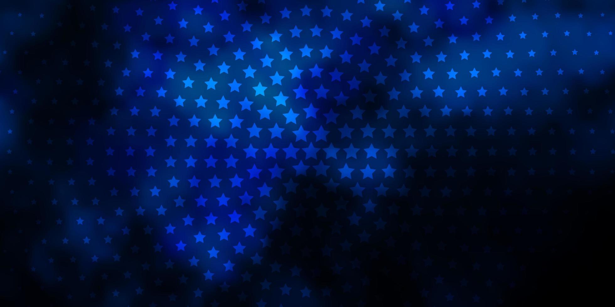 Dark BLUE vector pattern with abstract stars. Modern geometric abstract illustration with stars. Best design for your ad, poster, banner.