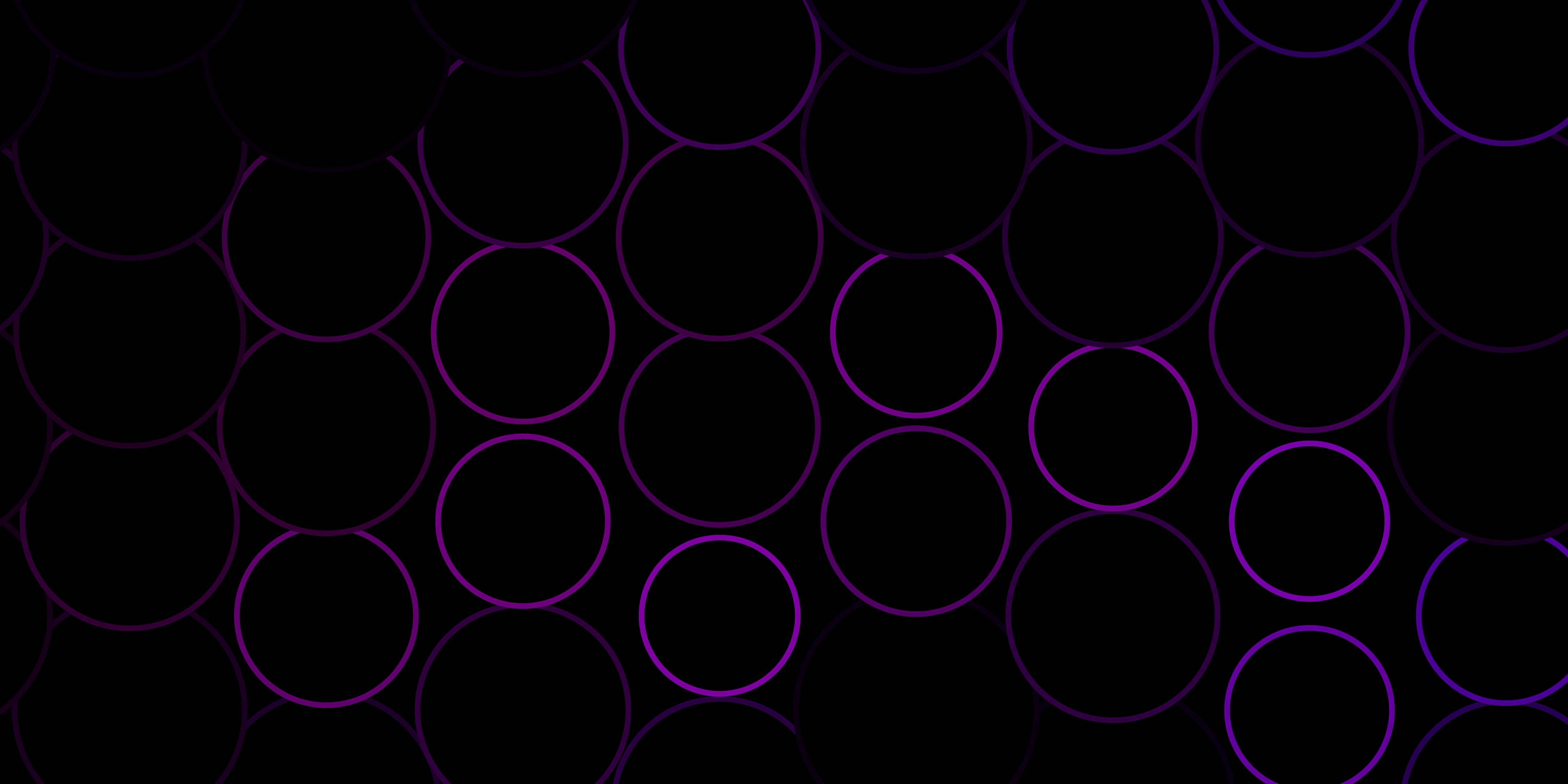 Dark Purple vector background with circles. Abstract colorful disks on