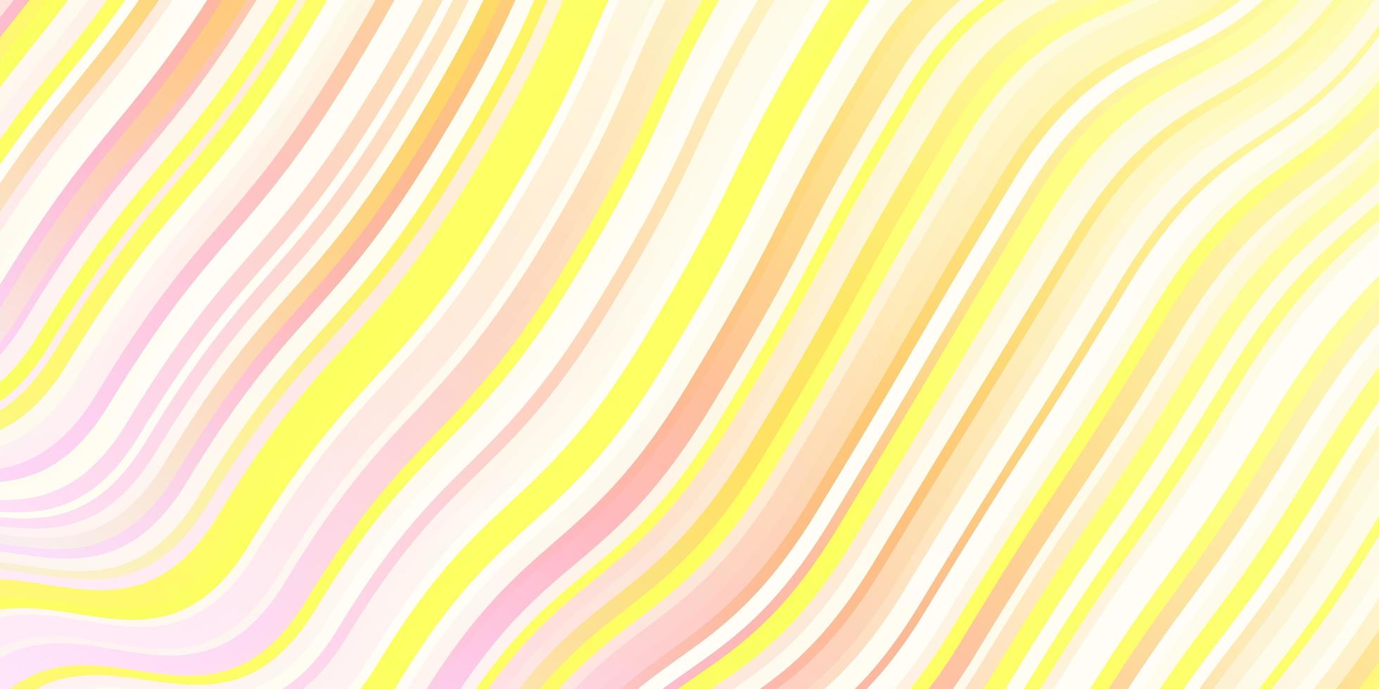 Light Pink, Yellow vector pattern with curved lines. Abstract illustration with gradient bows. Smart design for your promotions.