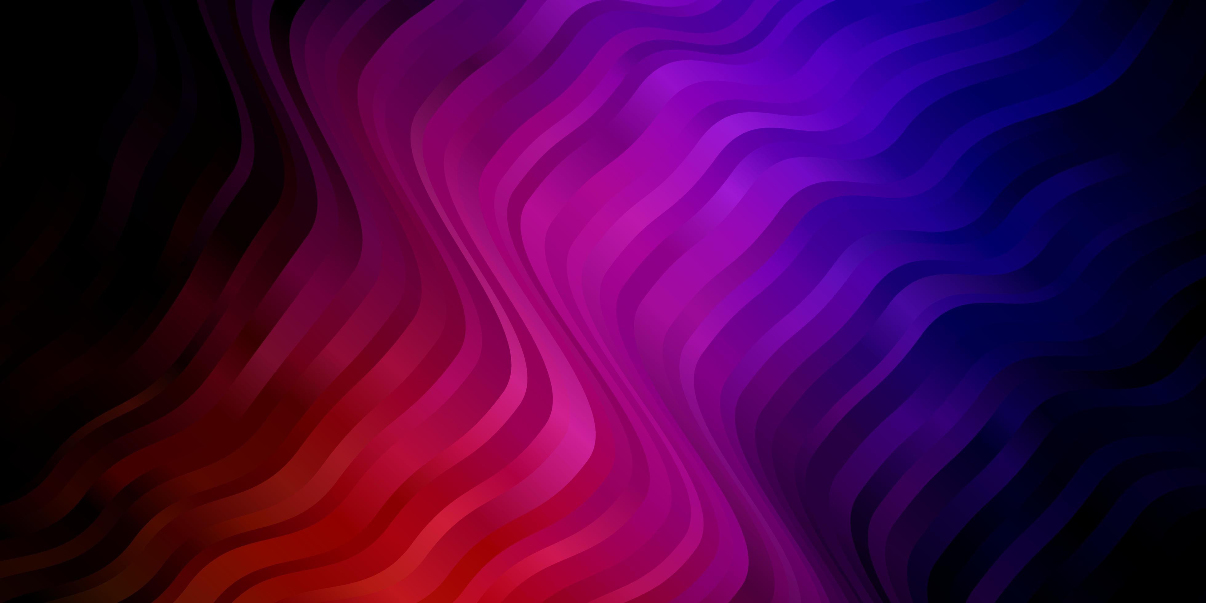 Dark Pink, Red vector background with bent lines. Colorful illustration