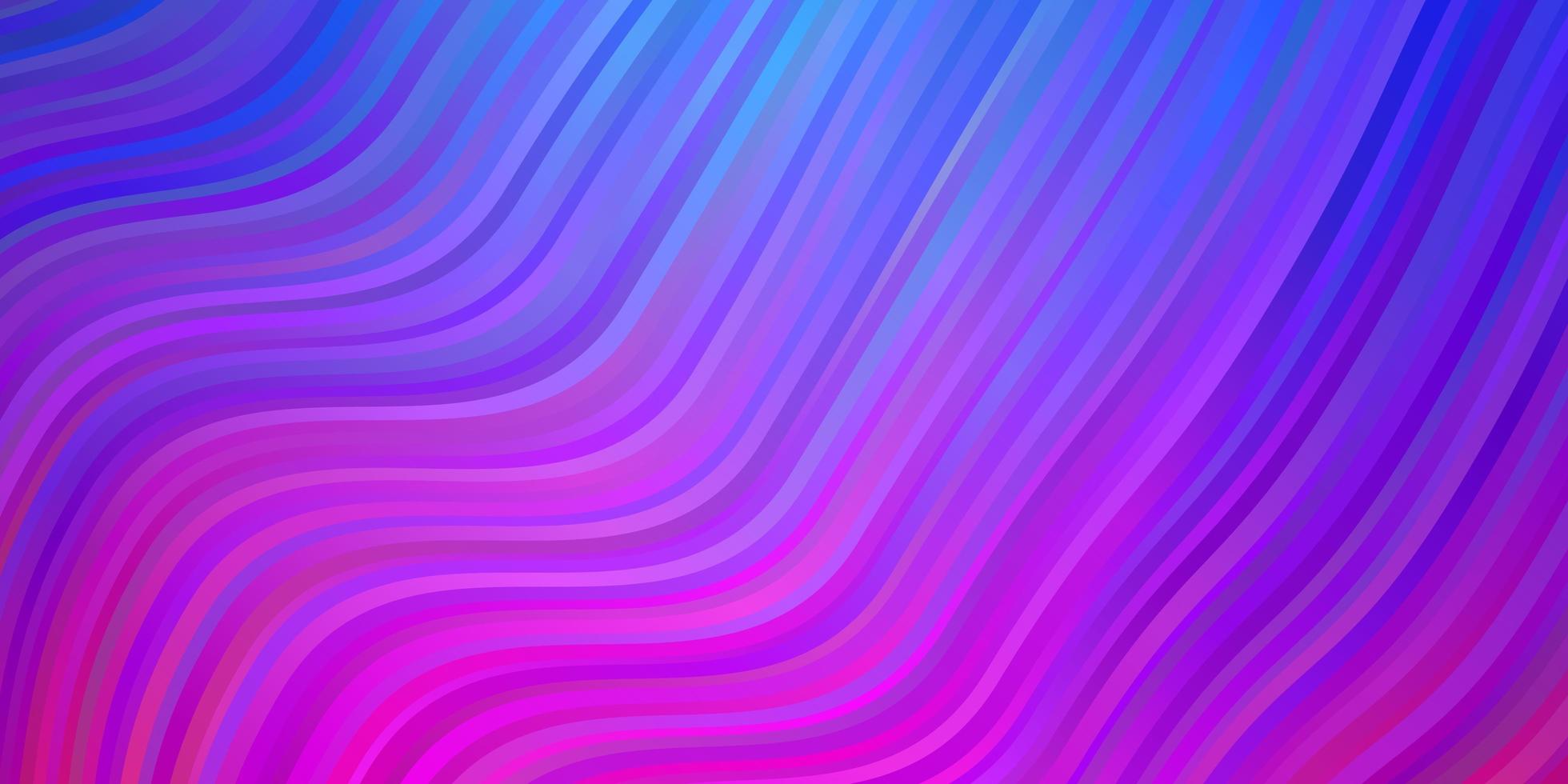 Light Pink, Blue vector background with wry lines. Illustration in abstract style with gradient curved. Best design for your ad, poster, banner.