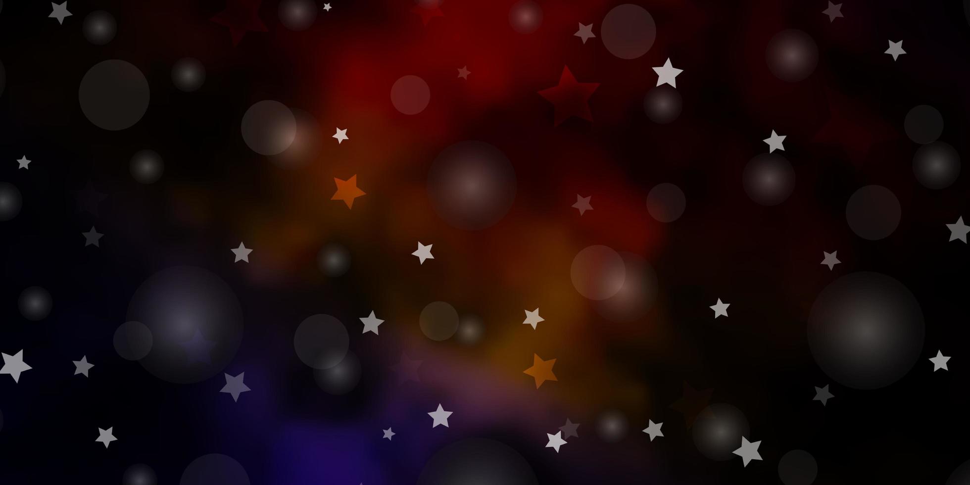 Dark Multicolor vector texture with circles, stars. Colorful disks, stars on simple gradient background. Design for textile, fabric, wallpapers.