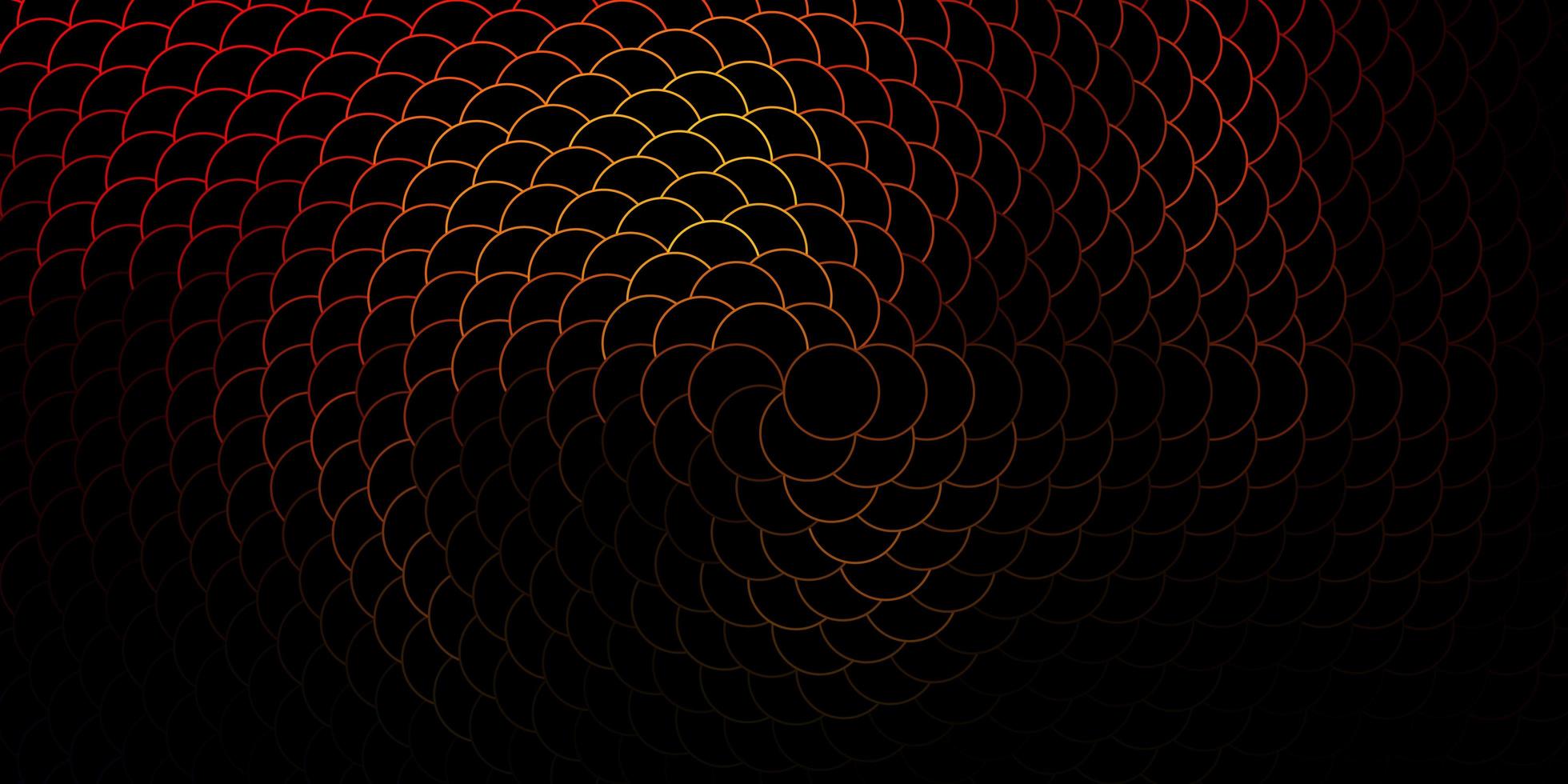 Dark Orange vector background with circles. Abstract decorative design in gradient style with bubbles. Pattern for websites, landing pages.