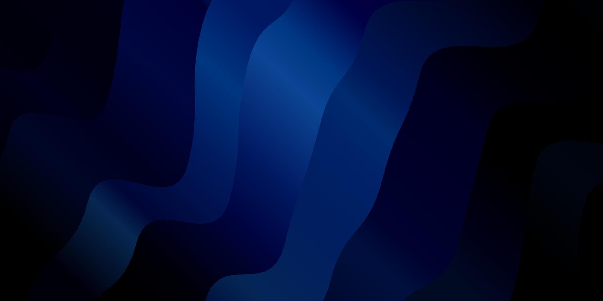 Dark BLUE vector background with bent lines. Illustration in abstract style with gradient curved. Smart design for your promotions.