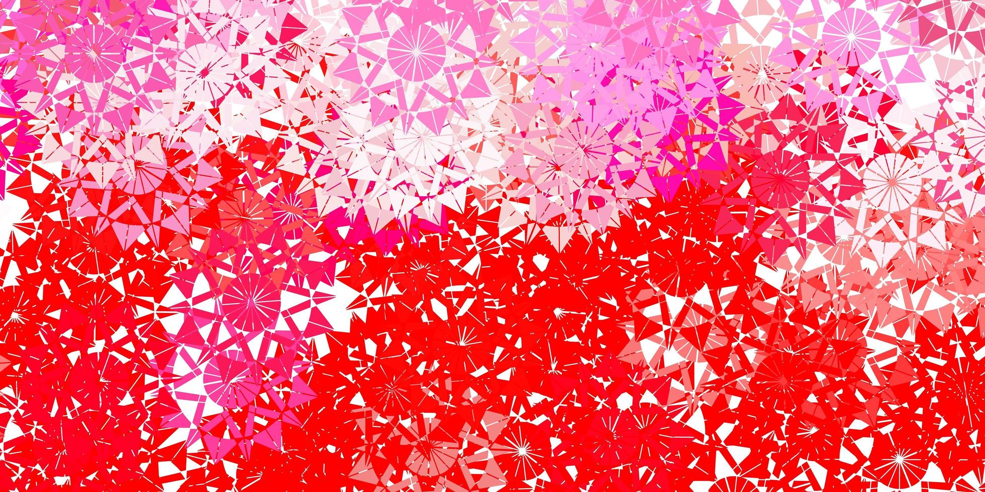 Light red vector beautiful snowflakes backdrop with flowers.