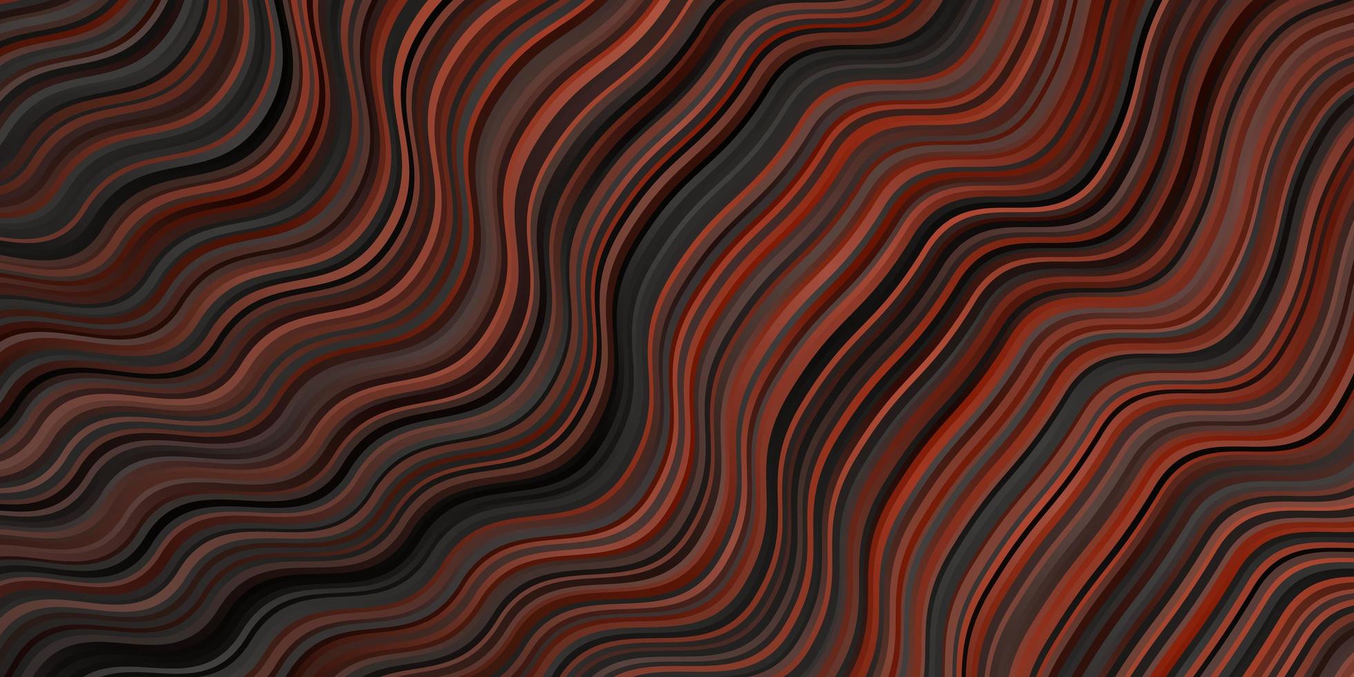 Dark Brown vector background with bent lines.