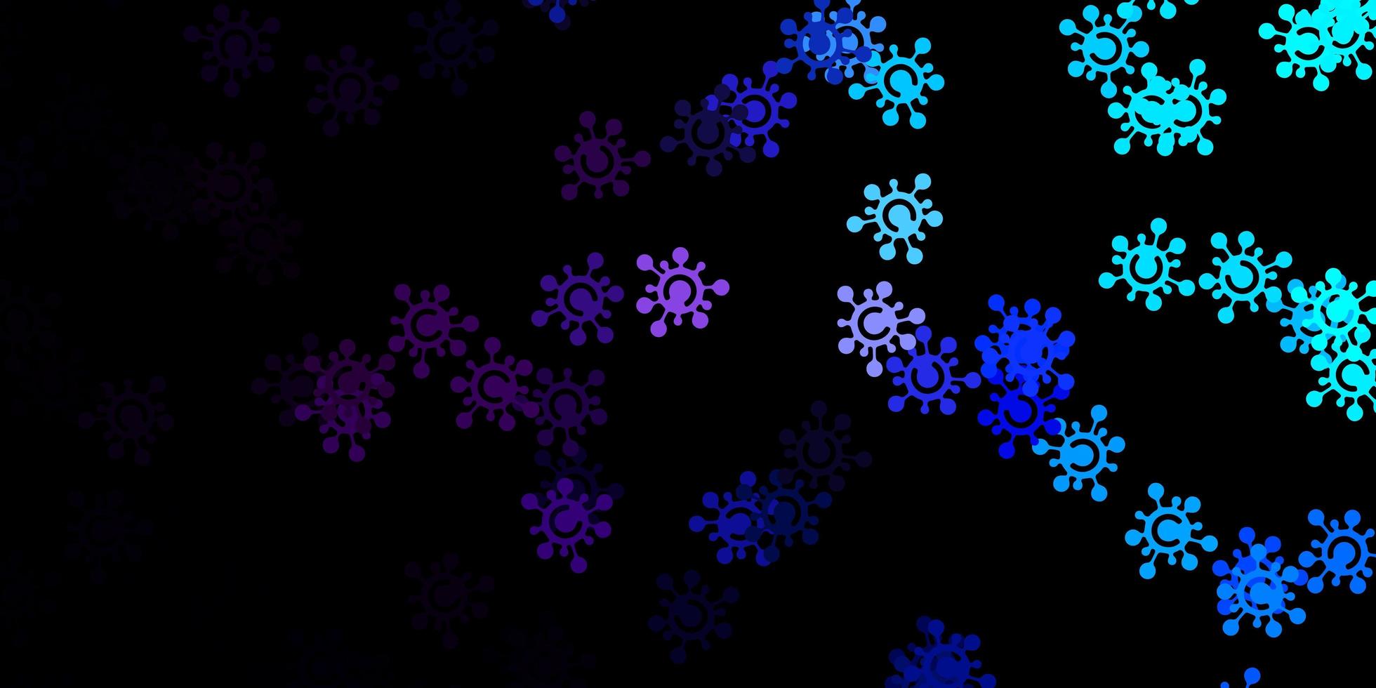 patrón de vector rosa oscuro, azul con elementos de coronavirus.