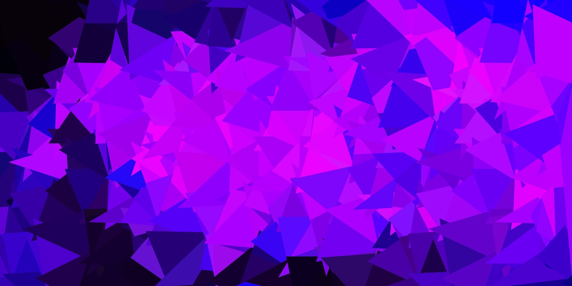 Dark purple, pink vector triangle mosaic wallpaper.