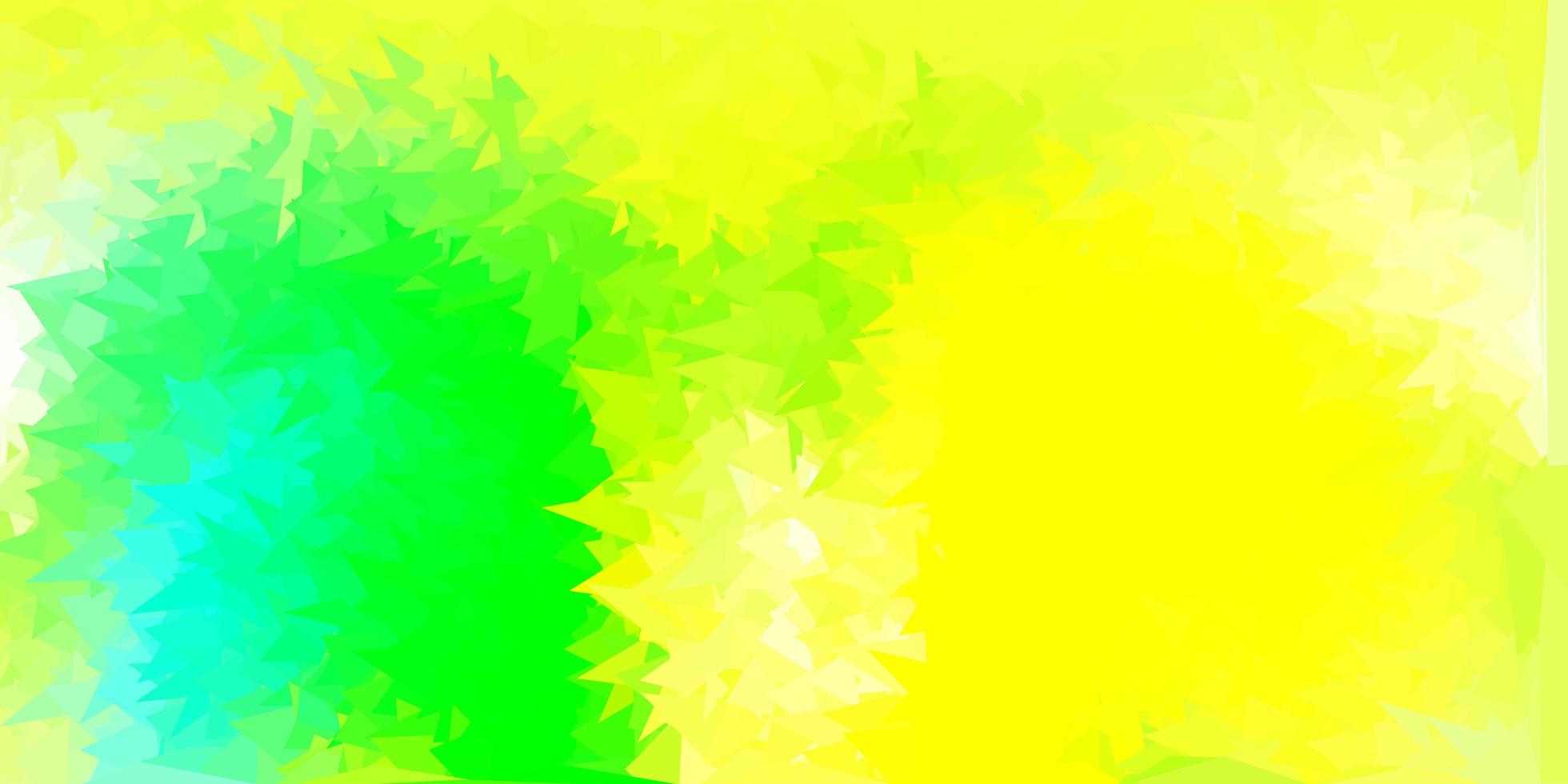 Light green, yellow vector abstract triangle texture.