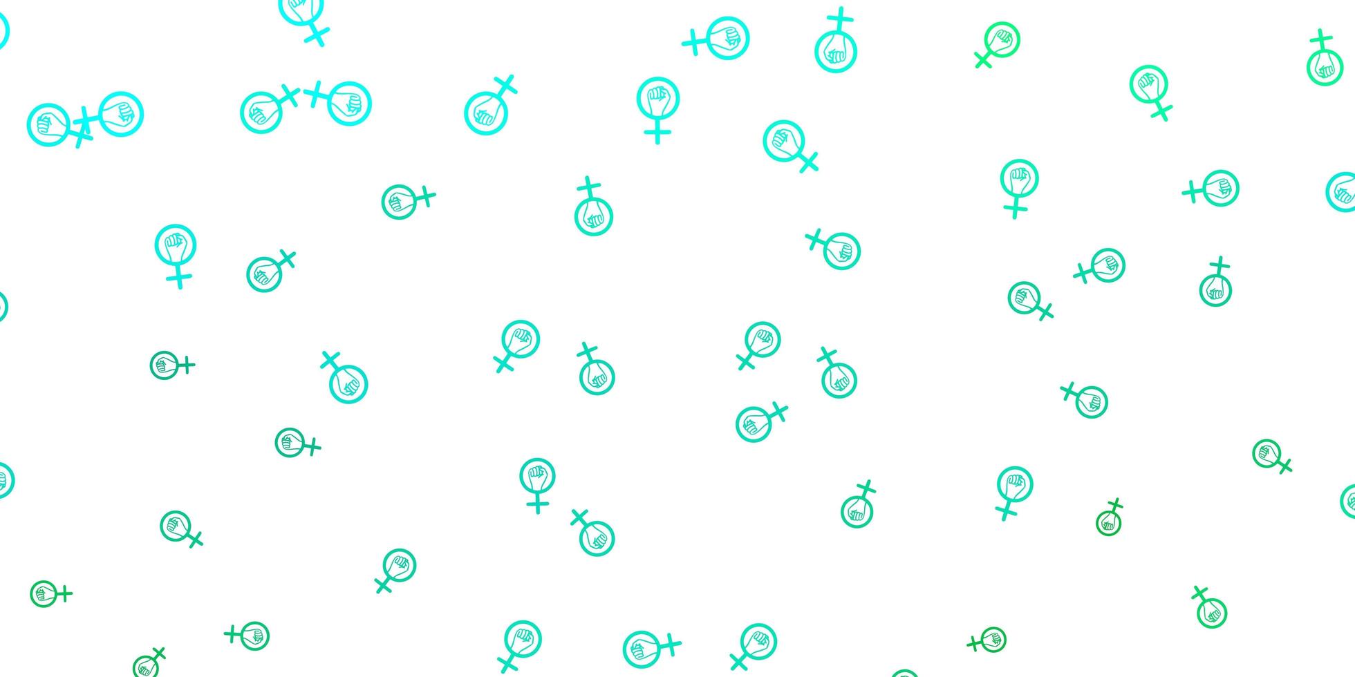 Light Green vector pattern with feminism elements.