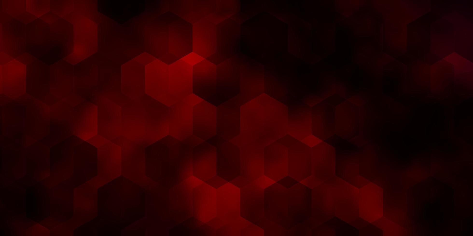 Fondo de vector rojo oscuro con hexágonos.