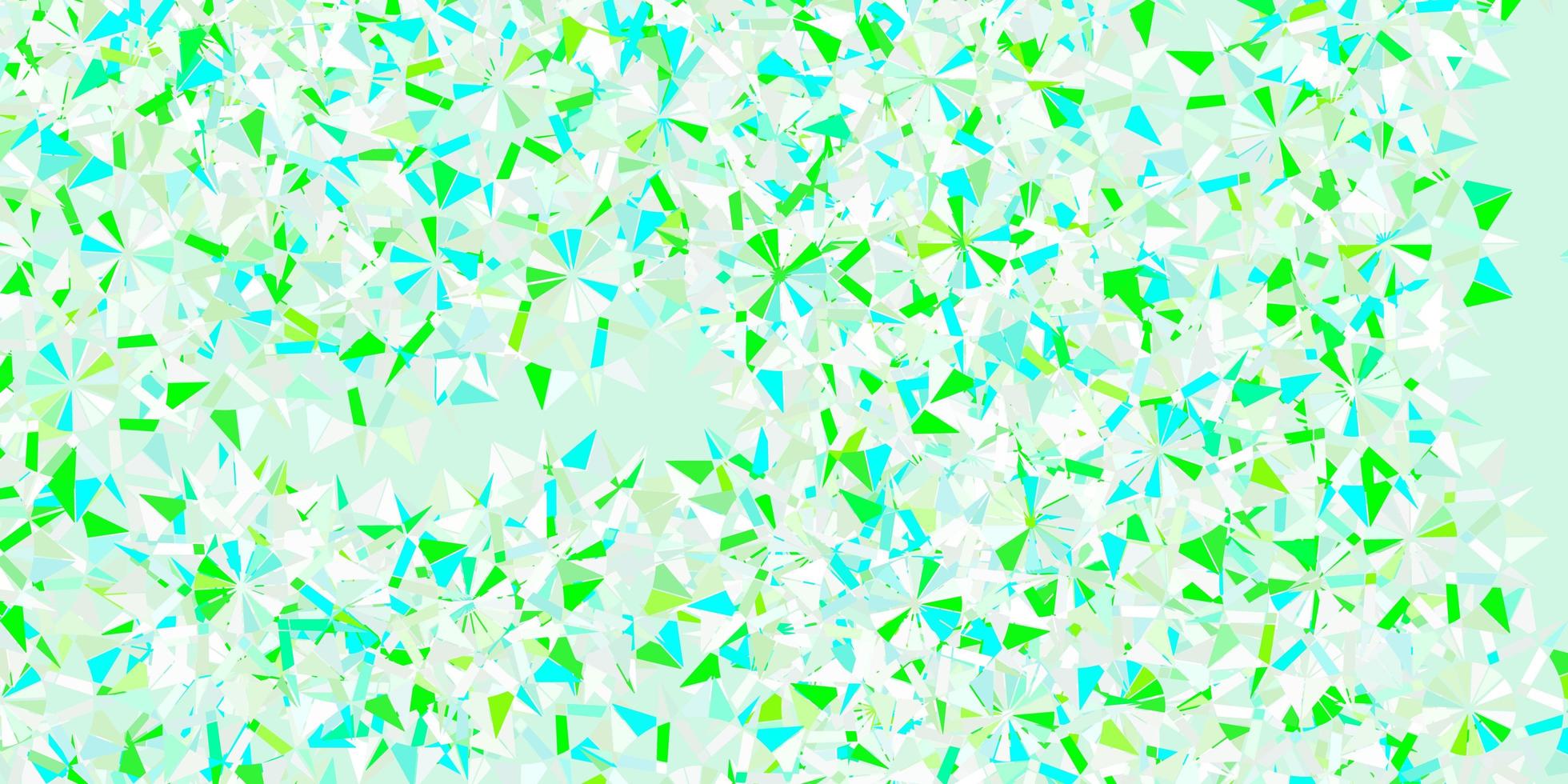 Light green vector beautiful snowflakes backdrop with flowers.