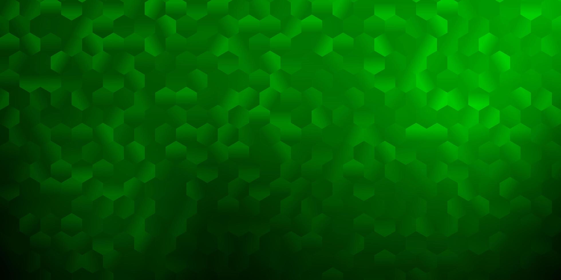Dark green vector backdrop with a batch of hexagons.