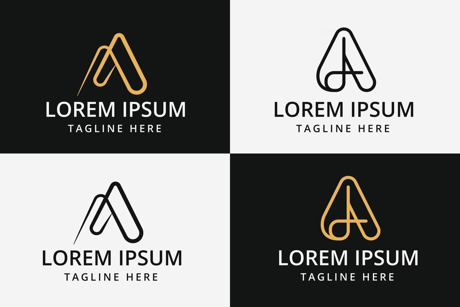 Letter A logo template set vector