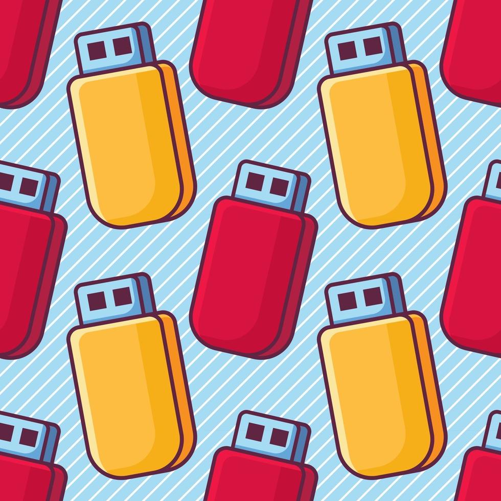usb flash drive seamless pattern illustration vector